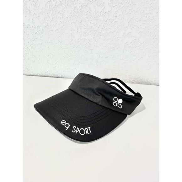 EQ SPORT Sun Visor Unisex Adult Outdoor Sports Black and White Strap One Size - Picture 2 of 8